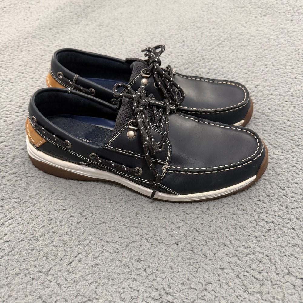 Sebago Helmsman Boat Shoes Mens Size 10.5M Navy Smooth Leather Lace Up